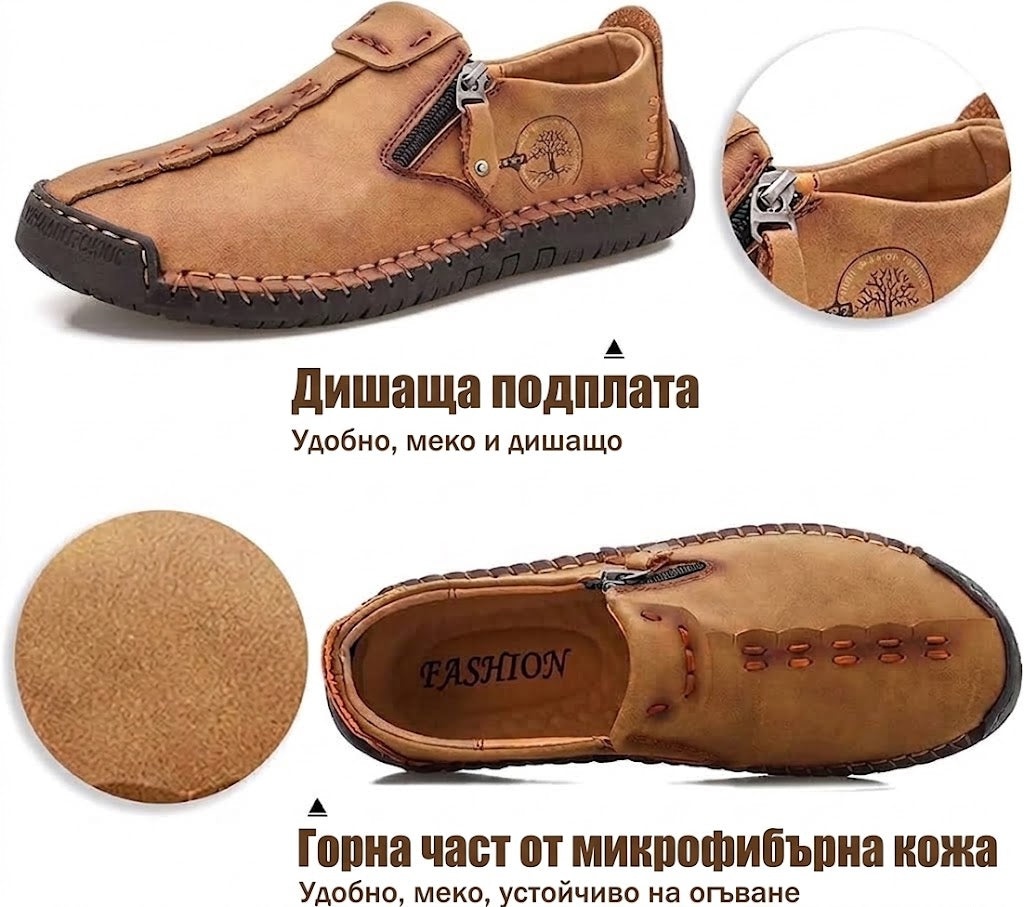 (🔥60% отстъпка днес - не пропускайте!) AMBETALE® - Мъжки кожени ортопедични обувки ✅ Край на болката в краката, комфорт през целия ден!