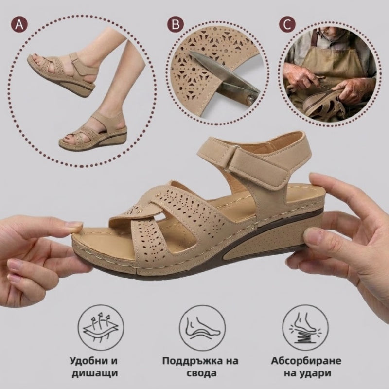 【⏰60% отстъпка днес! Не пропускайте!】👡AMBETALE®Ергономични сандали с ортопедични стелки   ✅която спомага за облекчаване на болките в краката, стабилизира петата и намалява нестабилността при ходене