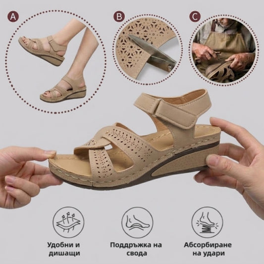 【⏰60% отстъпка днес! Не пропускайте!】👡AMBETALE®Ергономични сандали с ортопедични стелки   ✅която спомага за облекчаване на болките в краката, стабилизира петата и намалява нестабилността при ходене