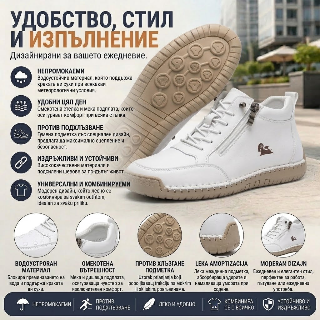 (🔥60% отстъпка днес - не пропускайте!) AMBETALE® - Мъжки кожени ортопедични обувки ✅ Край на болката в краката, комфорт през целия ден!