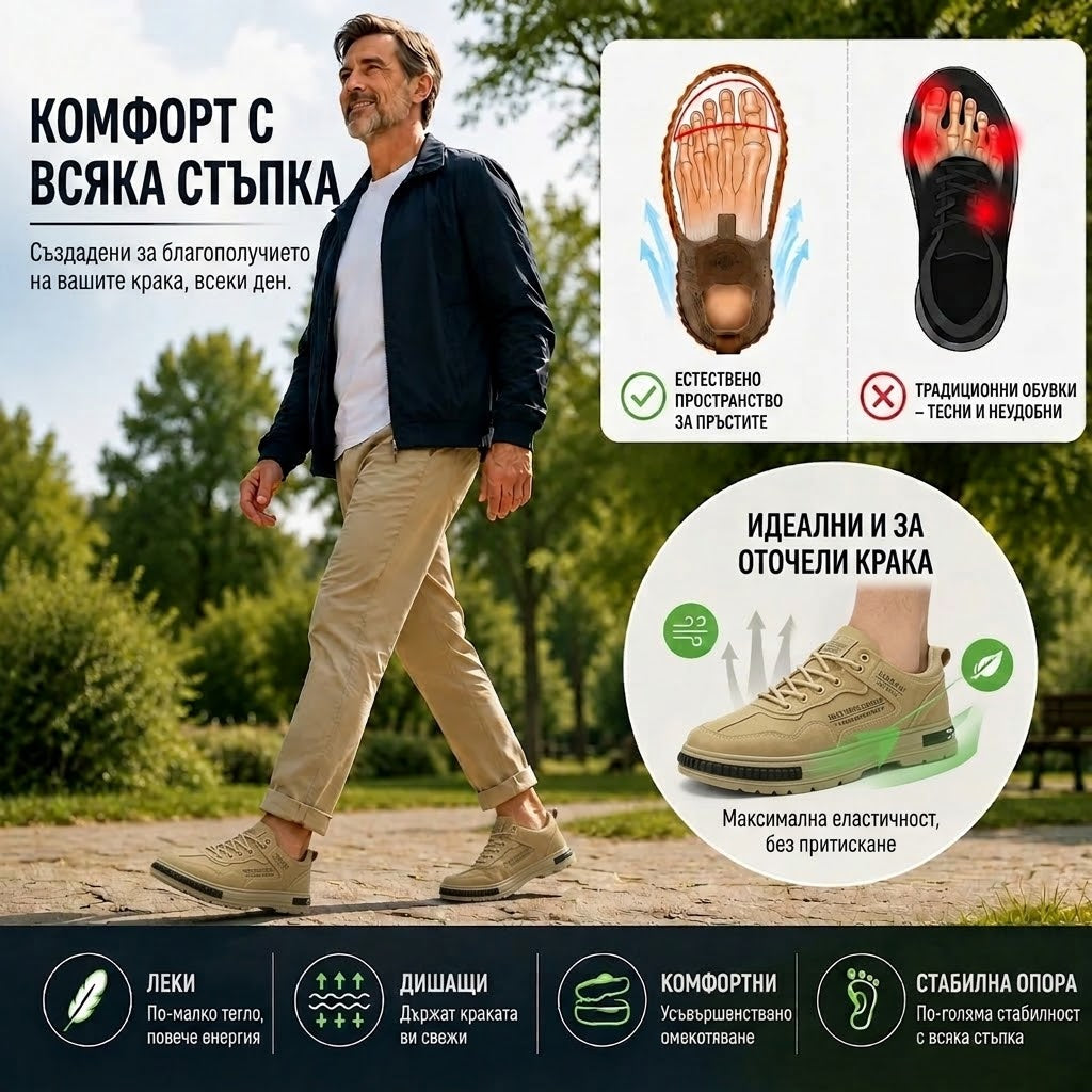 AMBETALE®|【⏰70% отстъпка днес! Не пропускайте!】Ергономично проектирани ортопедични обувки за ходене, абсорбиращи ударите✅️Здравословни ортопедични обувки, проектирани специално за европейски мъже