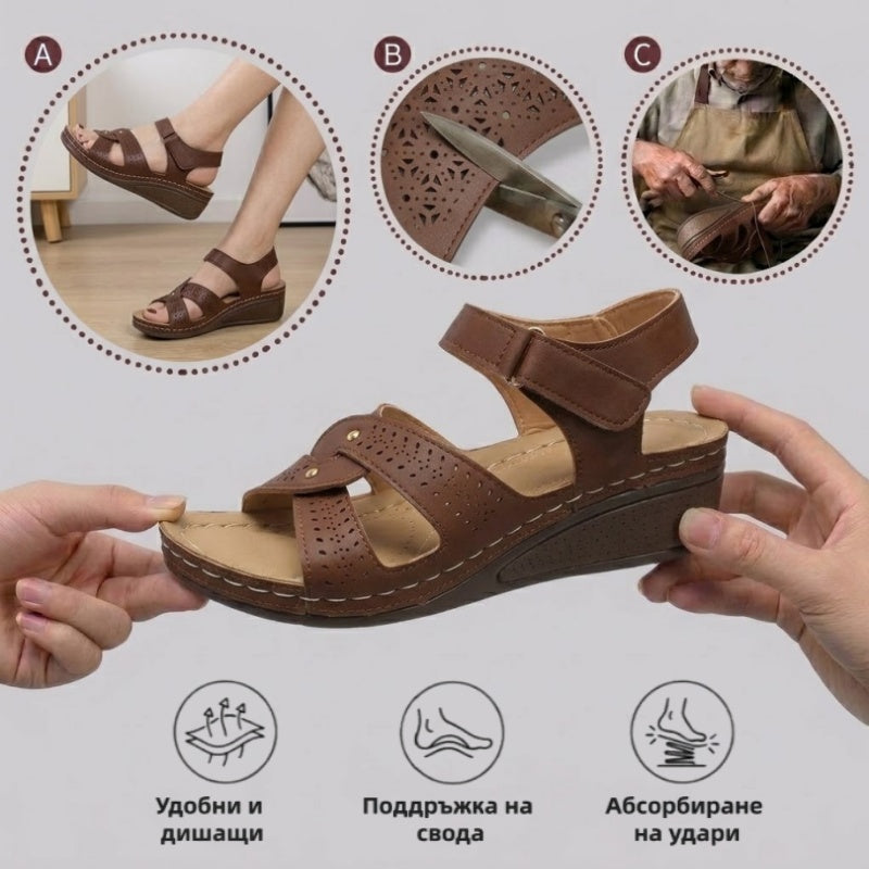 【⏰60% отстъпка днес! Не пропускайте!】👡AMBETALE®Ергономични сандали с ортопедични стелки   ✅която спомага за облекчаване на болките в краката, стабилизира петата и намалява нестабилността при ходене