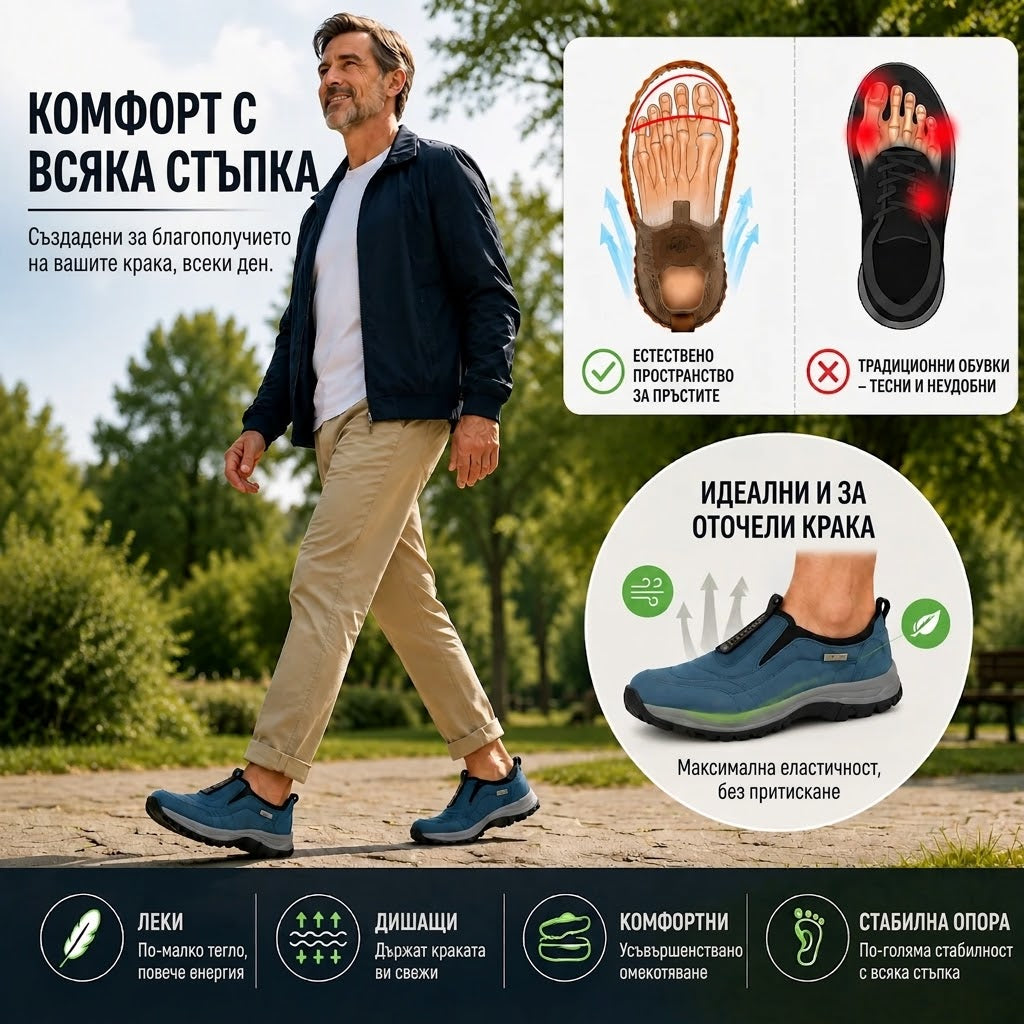 AMBETALE®|【⏰70% отстъпка днес! Не пропускайте!】Ергономично проектирани ортопедични обувки за ходене, абсорбиращи ударите✅️Здравословни ортопедични обувки, проектирани специално за европейски мъже