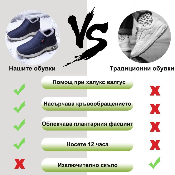 🎉 Специално предложение за днес: 60% отстъпка – не пропускайте! ⏰ Ергономични ортопедични зимни обувки, които ефективно облекчават болките в стъпалата,коленете и гърба ✅ подходящи както за мъже, така и за жени.