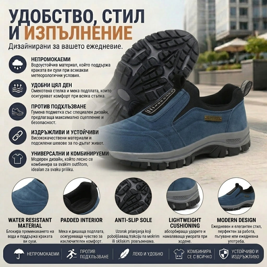 【⏰60% отстъпка днес! Не пропускайте!】Ергономично проектирани ортопедични обувки за ходене, абсорбиращи ударите✅️Здравословни ортопедични обувки, създадени специално за европейски мъже.