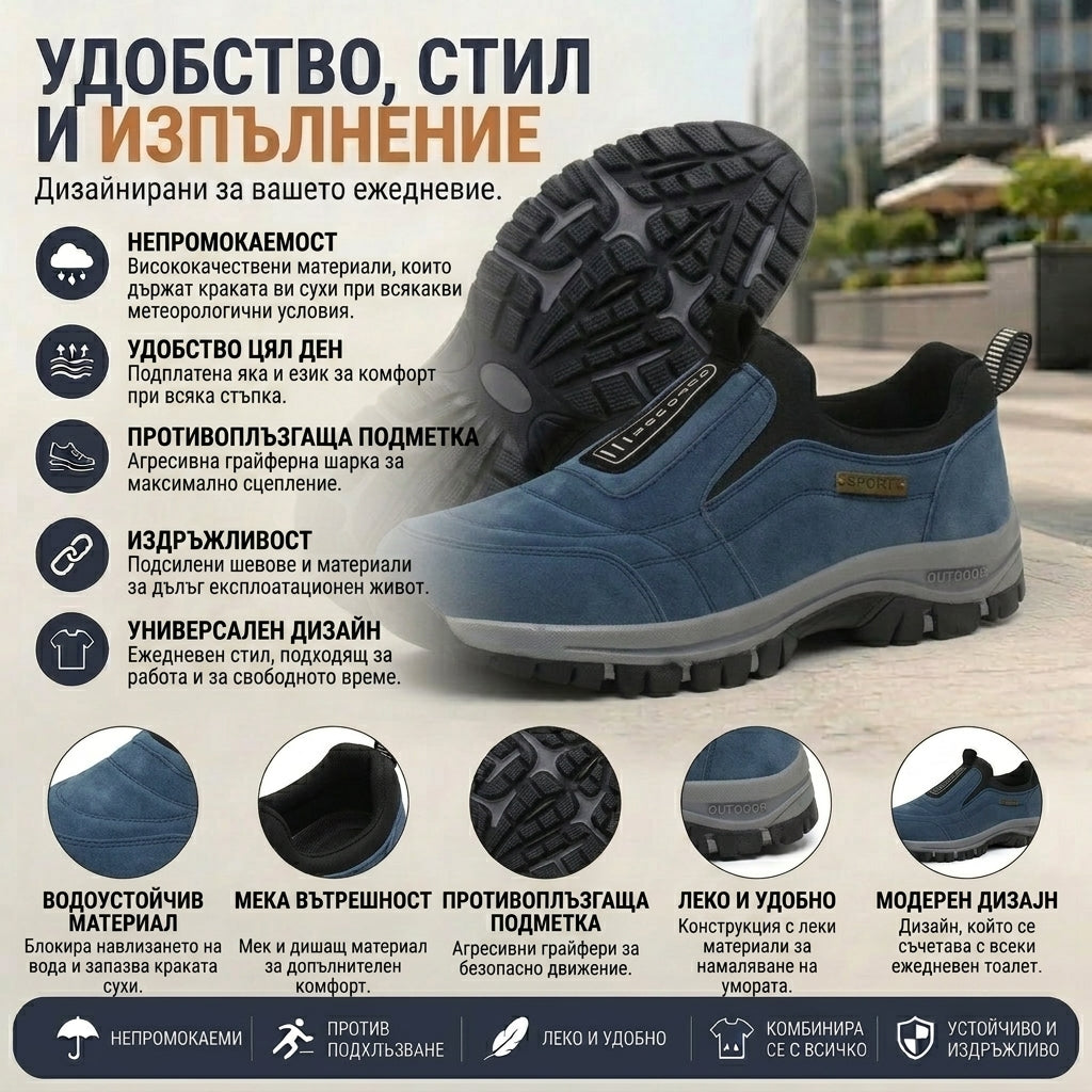 【⏰60% отстъпка днес! Не пропускайте!】Ергономично проектирани ортопедични обувки за ходене, абсорбиращи ударите✅️Здравословни ортопедични обувки, създадени специално за европейски мъже.