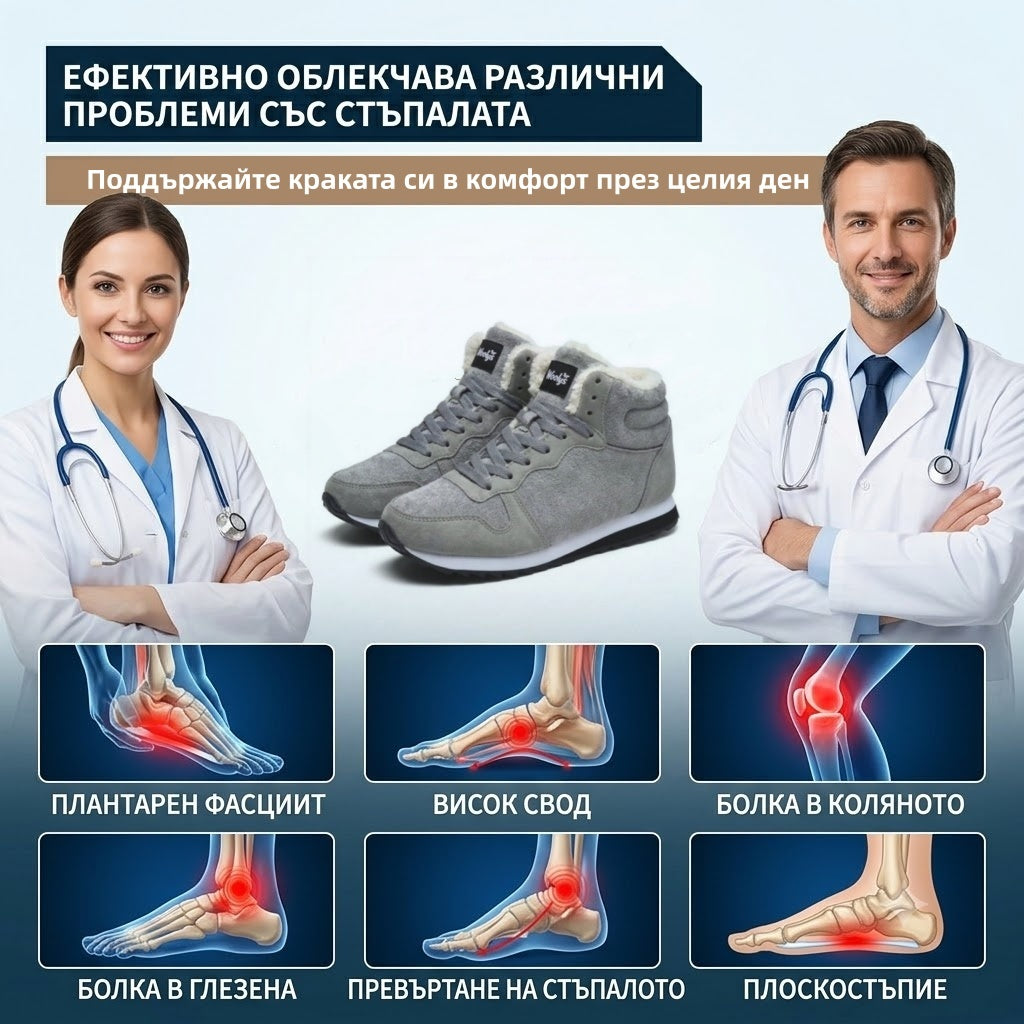 🎉 Специално предложение за днес: 70% отстъпка – не пропускайте! ⏰ Ергономични ортопедични зимни обувки, които ефективно облекчават болките в стъпалата,коленете и гърба ✅ подходящи както за мъже, така и за жени.