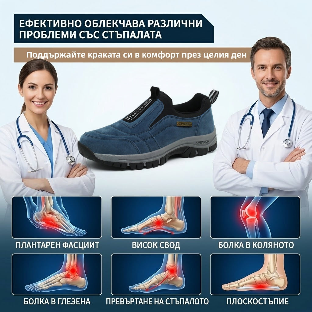 【⏰60% отстъпка днес! Не пропускайте!】Ергономично проектирани ортопедични обувки за ходене, абсорбиращи ударите✅️Здравословни ортопедични обувки, създадени специално за европейски мъже.