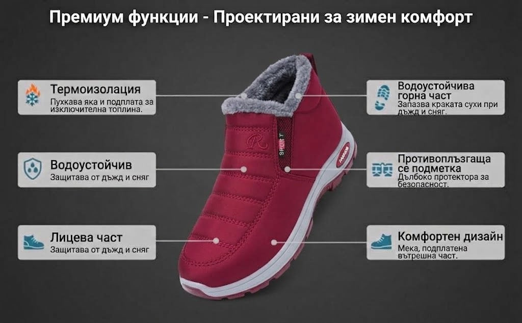 🎉 Специално предложение за днес: 60% отстъпка – не пропускайте! ⏰ Ергономични ортопедични зимни обувки, които ефективно облекчават болките в стъпалата,коленете и гърба ✅ подходящи както за мъже, така и за жени.