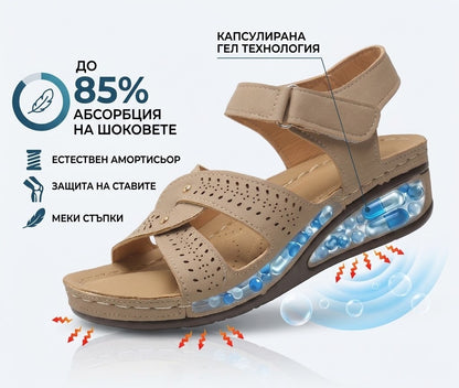 【⏰60% отстъпка днес! Не пропускайте!】👡AMBETALE®Ергономични сандали с ортопедични стелки   ✅която спомага за облекчаване на болките в краката, стабилизира петата и намалява нестабилността при ходене