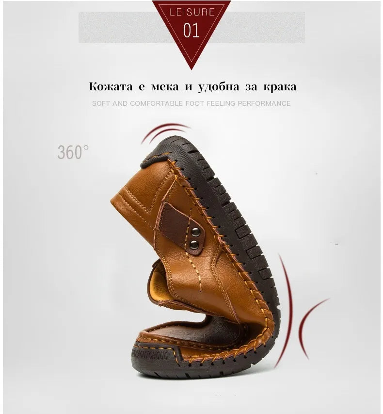 (🔥60% отстъпка днес - не пропускайте!) AMBETALE® - Мъжки кожени ортопедични обувки ✅ Край на болката в краката, комфорт през целия ден!