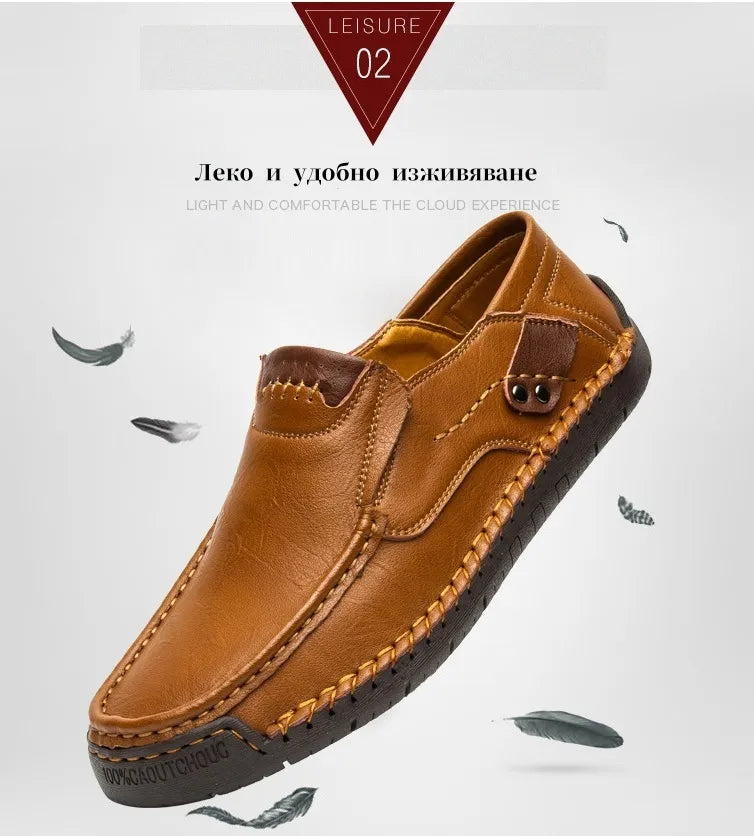 (🔥60% отстъпка днес - не пропускайте!) AMBETALE® - Мъжки кожени ортопедични обувки ✅ Край на болката в краката, комфорт през целия ден!