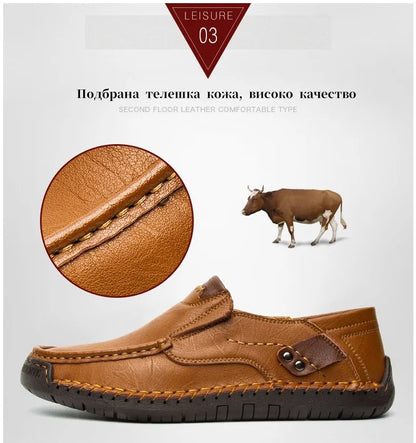 (🔥60% отстъпка днес - не пропускайте!) AMBETALE® - Мъжки кожени ортопедични обувки ✅ Край на болката в краката, комфорт през целия ден!
