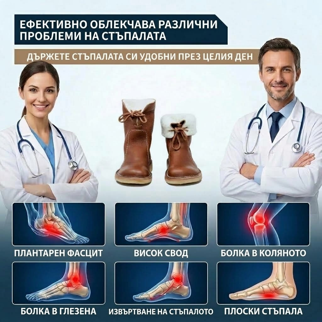 (🔥Оферта за ограничено време: 60% отстъпка - Не я пропускайте!)⏰ - Меки и удобни топли обувки от овча кожа в ретро стил ✅зимна поларена подложка + ръчно шиене👞 (с опора за свода на стъпалото за по-лесно ходене)